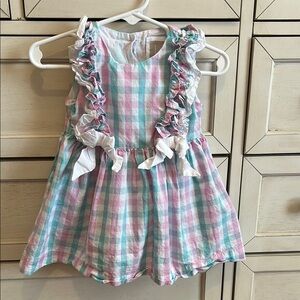 Pastel Plaid Ruffle Dress